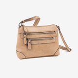 MINI CROSSBODY BAG FOR WOMEN, CAMEL-V COLOR, MINIBAGS SERIES. 23x16x6.5 cm