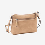 MINI CROSSBODY BAG FOR WOMEN, CAMEL-V COLOR, MINIBAGS SERIES. 23x16x6.5 cm