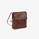 MINI CROSSBODY BAG FOR WOMEN, BROWN COLOR, EMERALD MINIBAGS SERIES. 22x22x6.5cm