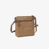 MINI CROSSBODY BAG FOR WOMEN, TAUPE COLOR, EMERALD MINIBAGS SERIES. 21x21x6cm