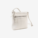 MINI CROSSBODY BAG FOR WOMEN, WHITE COLOR, MINIBAGS EMERALD SERIES. 21x21x6 cm