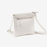 MINI CROSSBODY BAG FOR WOMEN, WHITE COLOR, MINIBAGS EMERALD SERIES. 21x21x6 cm