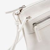 MINI CROSSBODY BAG FOR WOMEN, WHITE COLOR, MINIBAGS EMERALD SERIES. 21x21x6 cm