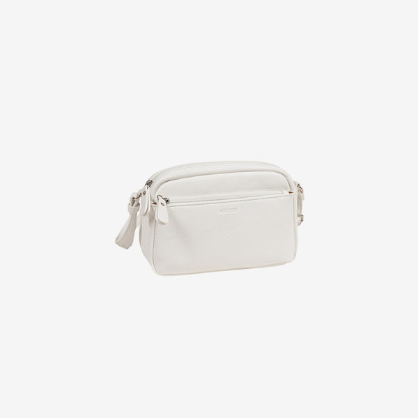 MINI CROSSBODY BAG FOR WOMEN, WHITE COLOR, MINIBAGS EMERALD SERIES. 20x13x8 cm