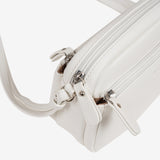 MINI CROSSBODY BAG FOR WOMEN, WHITE COLOR, MINIBAGS EMERALD SERIES. 20x13x8 cm