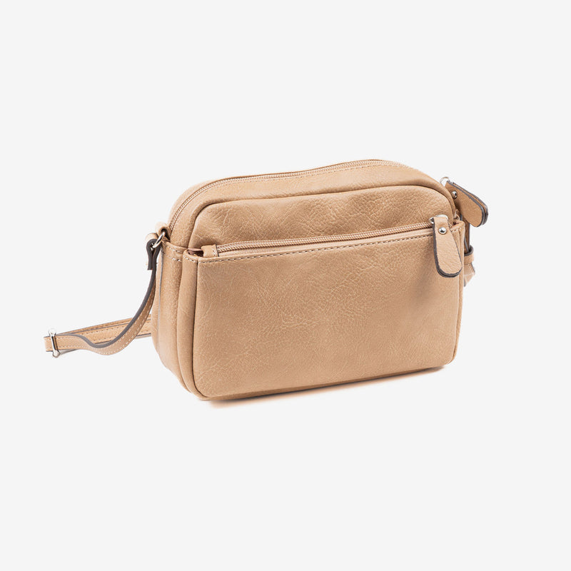 MINI CROSSBODY BAG FOR WOMEN, CAMEL-V COLOR, MINIBAGS ESMERALDA SERIES. 20x13x8 cm