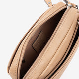 MINI CROSSBODY BAG FOR WOMEN, CAMEL-V COLOR, MINIBAGS ESMERALDA SERIES. 20x13x8 cm