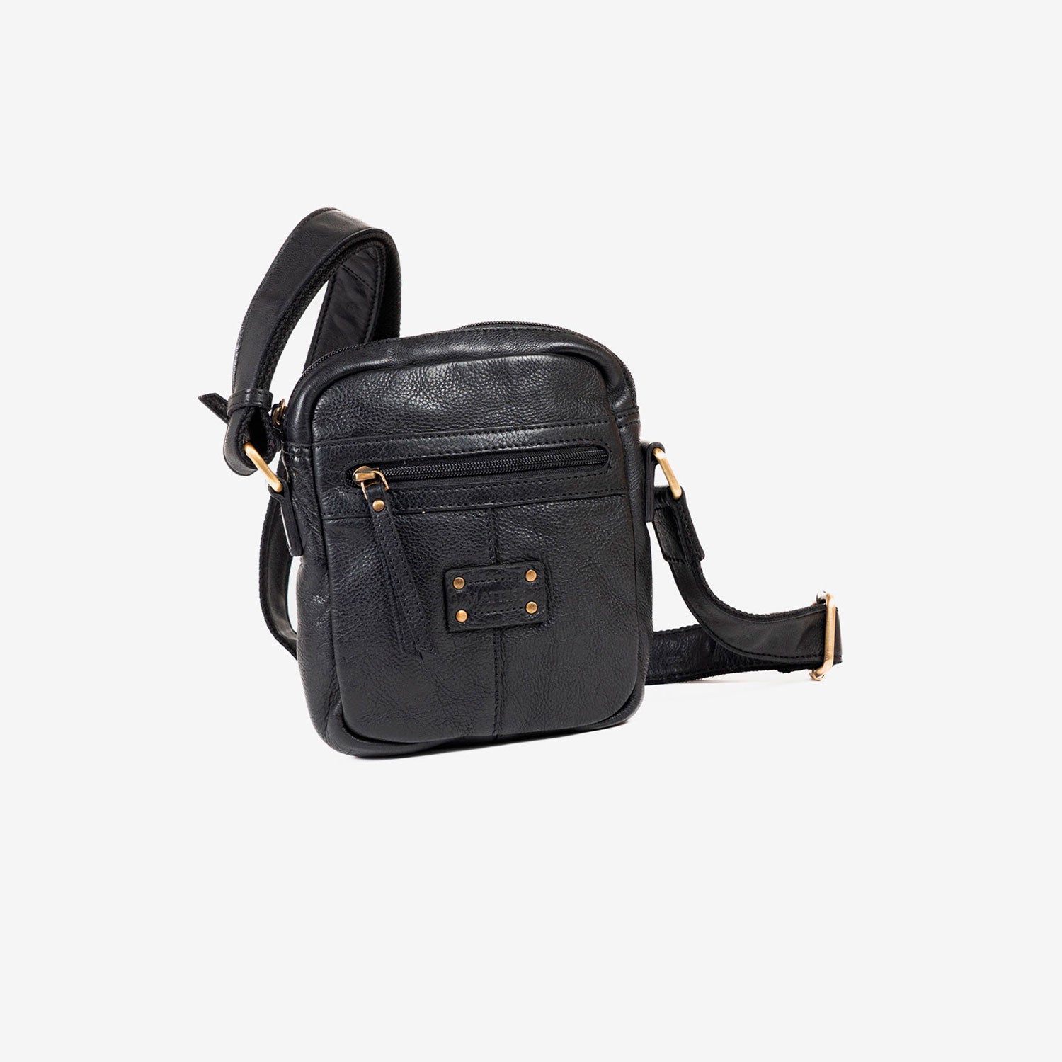Bolso reportero para hombre, color negro, Colección antic leather
