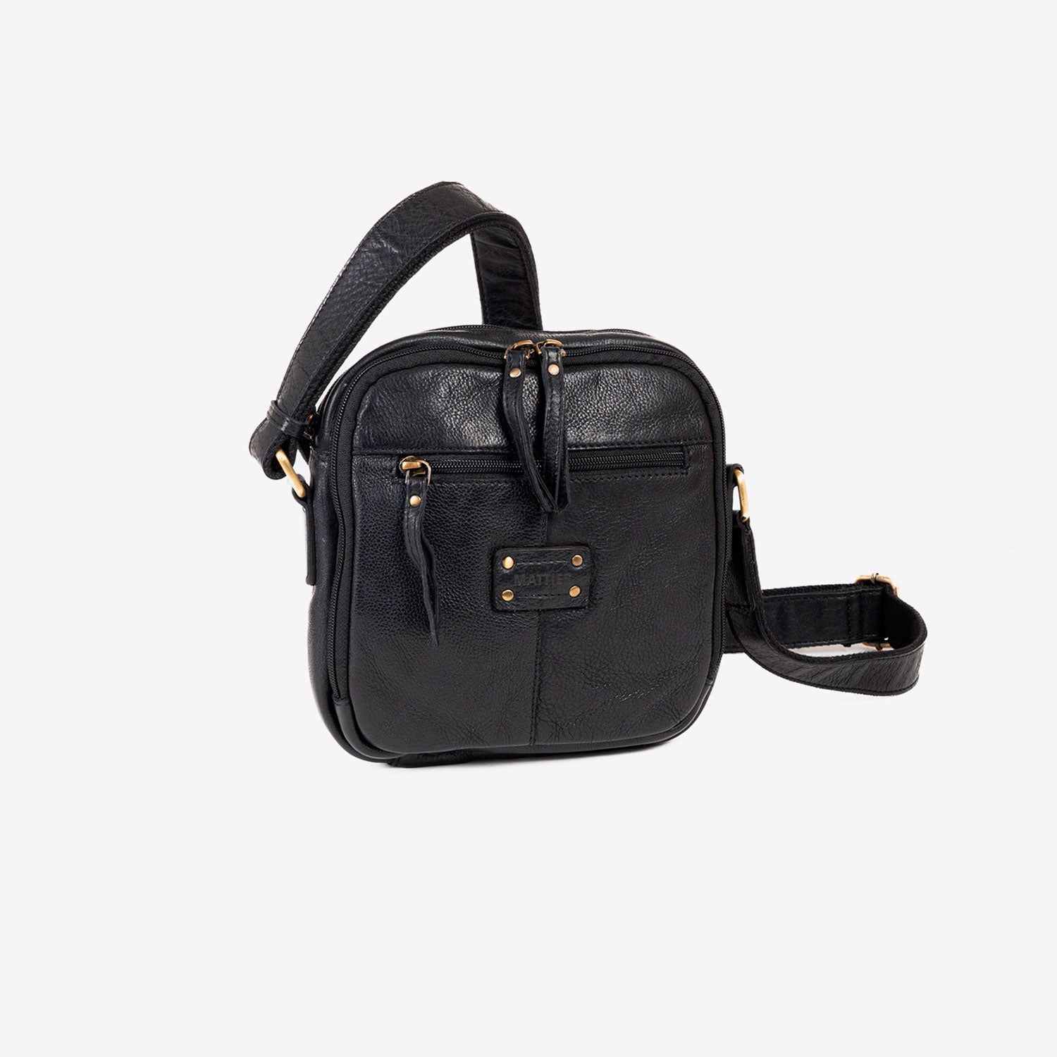 Bolso reportero para hombre, color negro, Colección antic leather