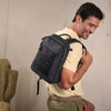 Backpack for men, black color, Canvas Collection. 27x36x9cm