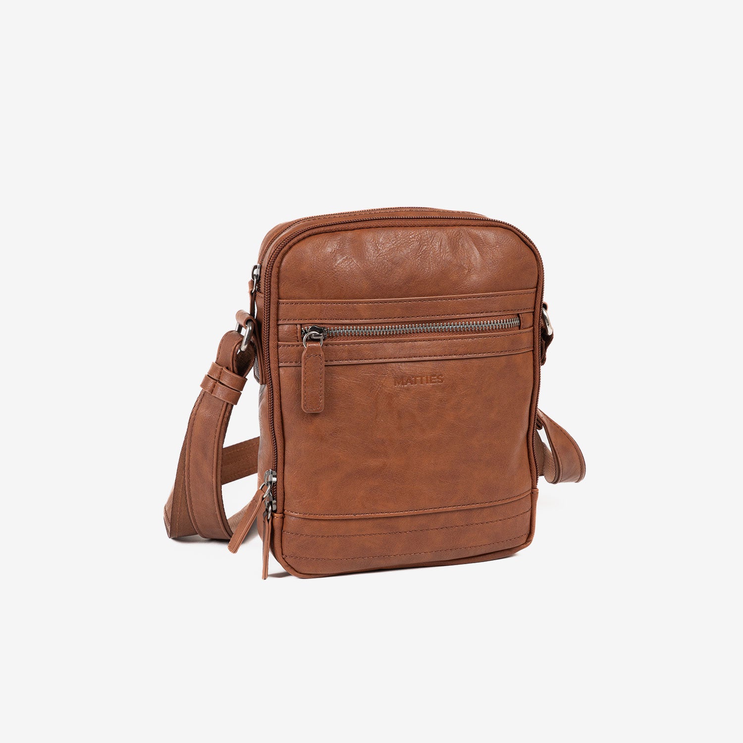 Men's shoulder bag, leather color, Youth Collection. 19x24cm