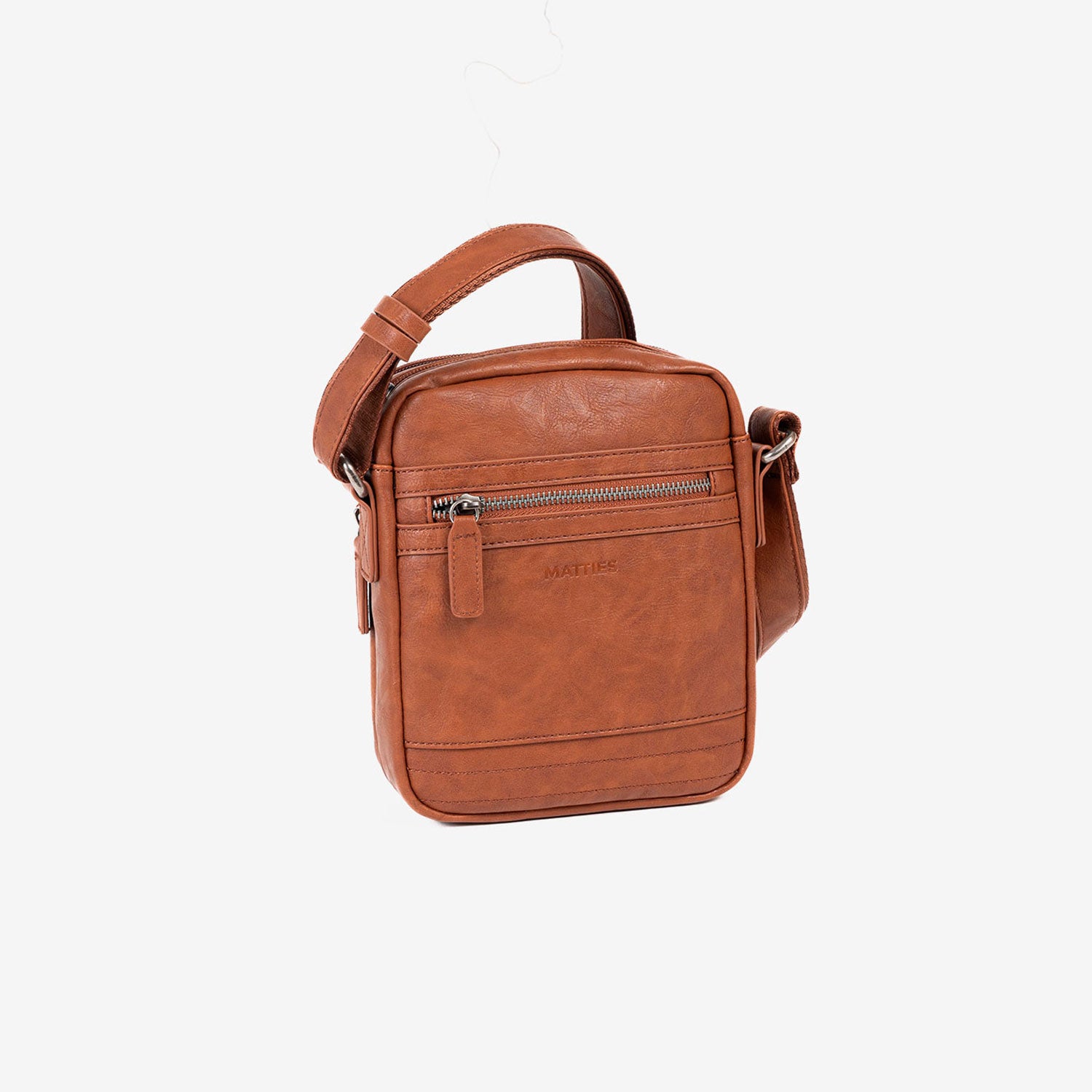 Men's shoulder bag, leather color, Youth Collection. 17x22cm