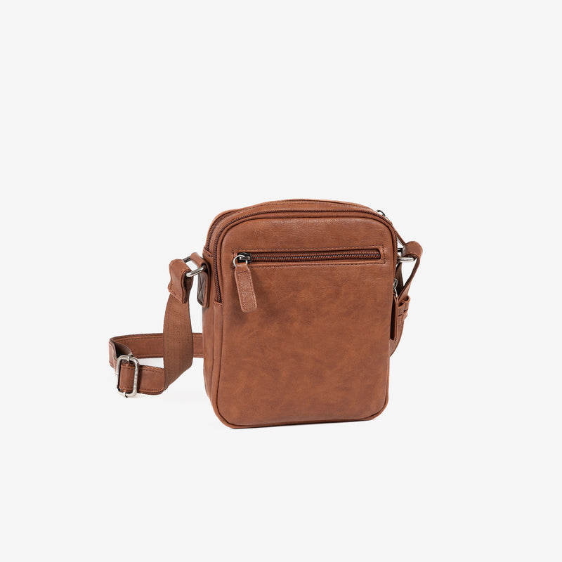 Men's shoulder bag, leather color, Youth Collection. 17x22cm