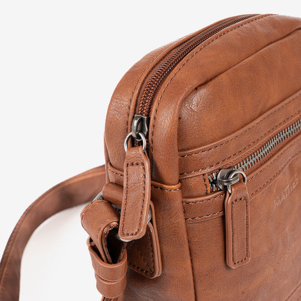 Men's shoulder bag, leather color, Youth Collection. 16x20cm
