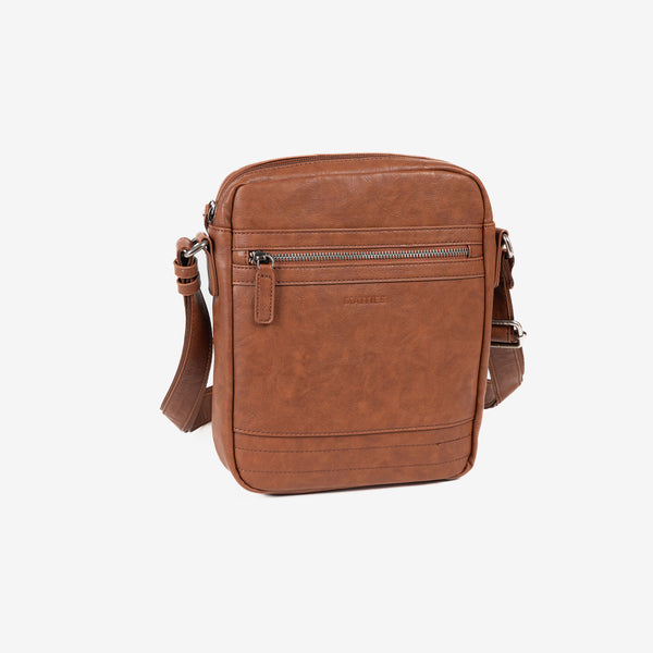 Men's shoulder bag, leather color, Youth Collection. 21x26.5x5.5cm
