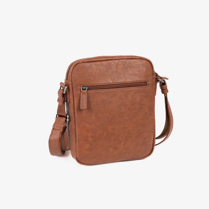 Men's shoulder bag, leather color, Youth Collection. 21x26.5x5.5cm