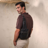 Men's shoulder bag, coffee color, Youth Collection. 17X25cm
