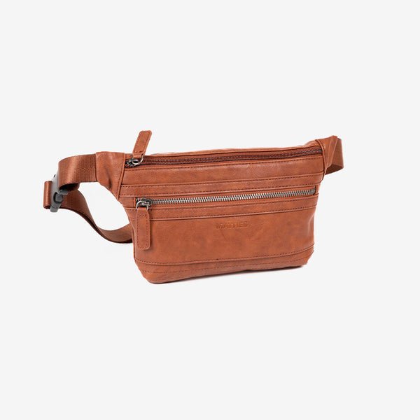 Men's fanny pack, leather color, Youth Collection. 28x15.5cm