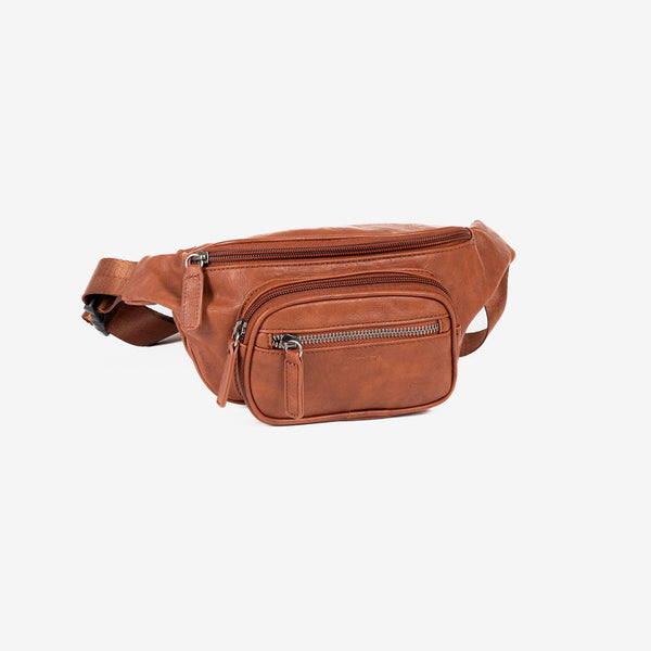 Men's fanny pack, leather color, Youth Collection. 30x13cm