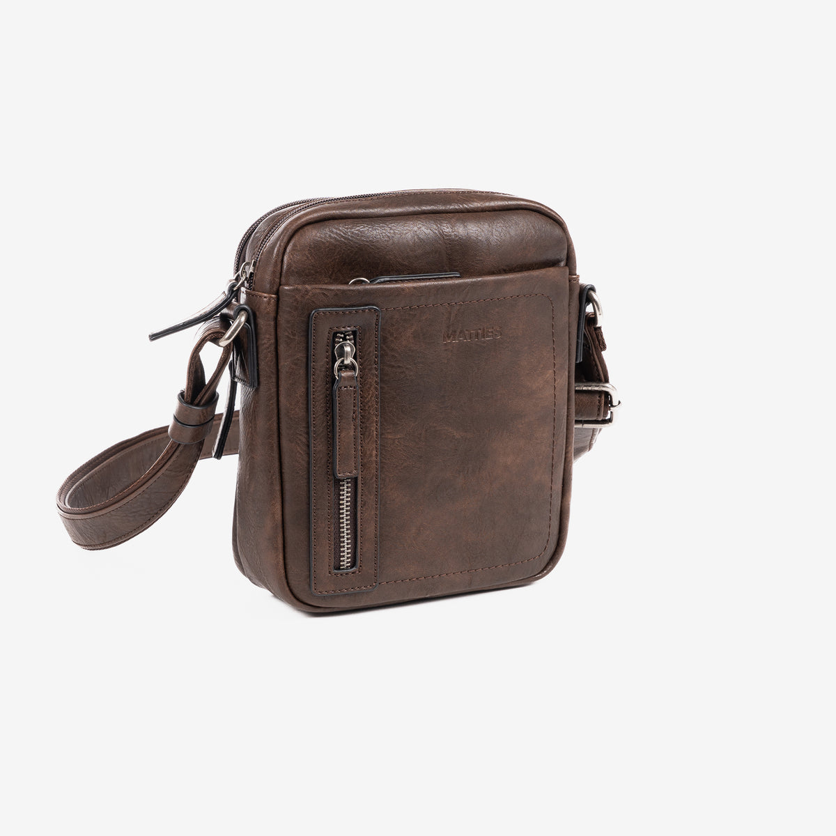 Men's shoulder bag, leather color, Verota Collection. 17x22cm