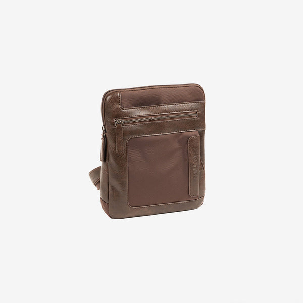 CROSSBODY BAG FOR MEN, COLOR Brown, NYLON SPORT COLLECTION. 21.5x25x05 cm