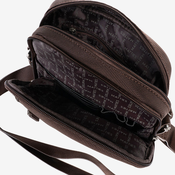 CROSSBODY BAG FOR MEN, COLOR Brown, NYLON SPORT COLLECTION. 19x24x07 cm