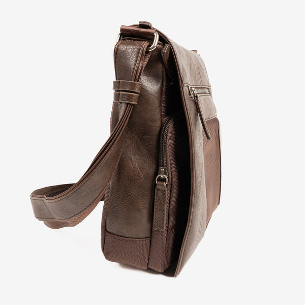 CROSSBODY BAG FOR MEN, COLOR Brown, NYLON SPORT COLLECTION. 23.5x27x7.5 cm