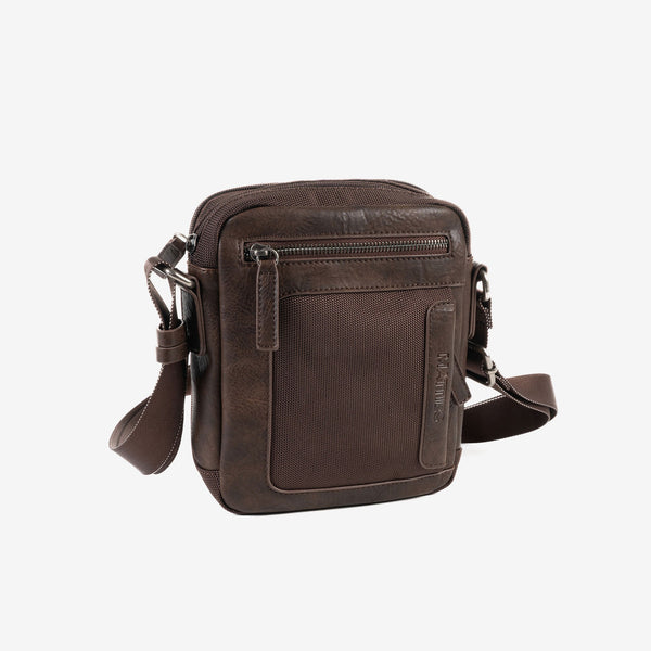 CROSSBODY BAG FOR MEN, COLOR Brown, NYLON SPORT COLLECTION. 16.5x20x07 cm