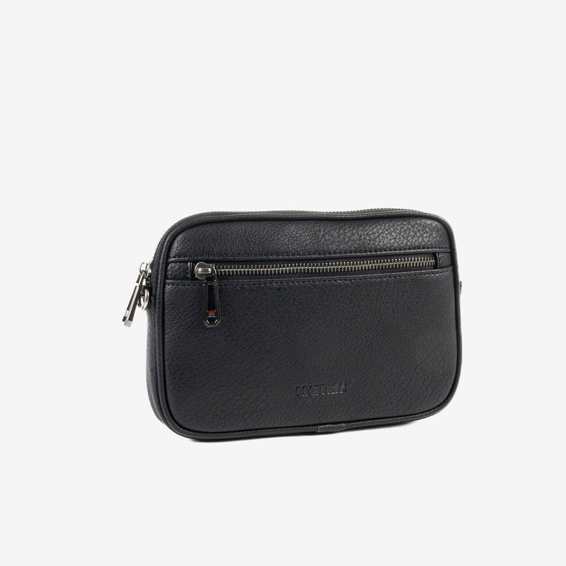 SMALL HAND BAG, COLOR Black, NEW NAPPA COLLECTION. 21x14x2.5 cm