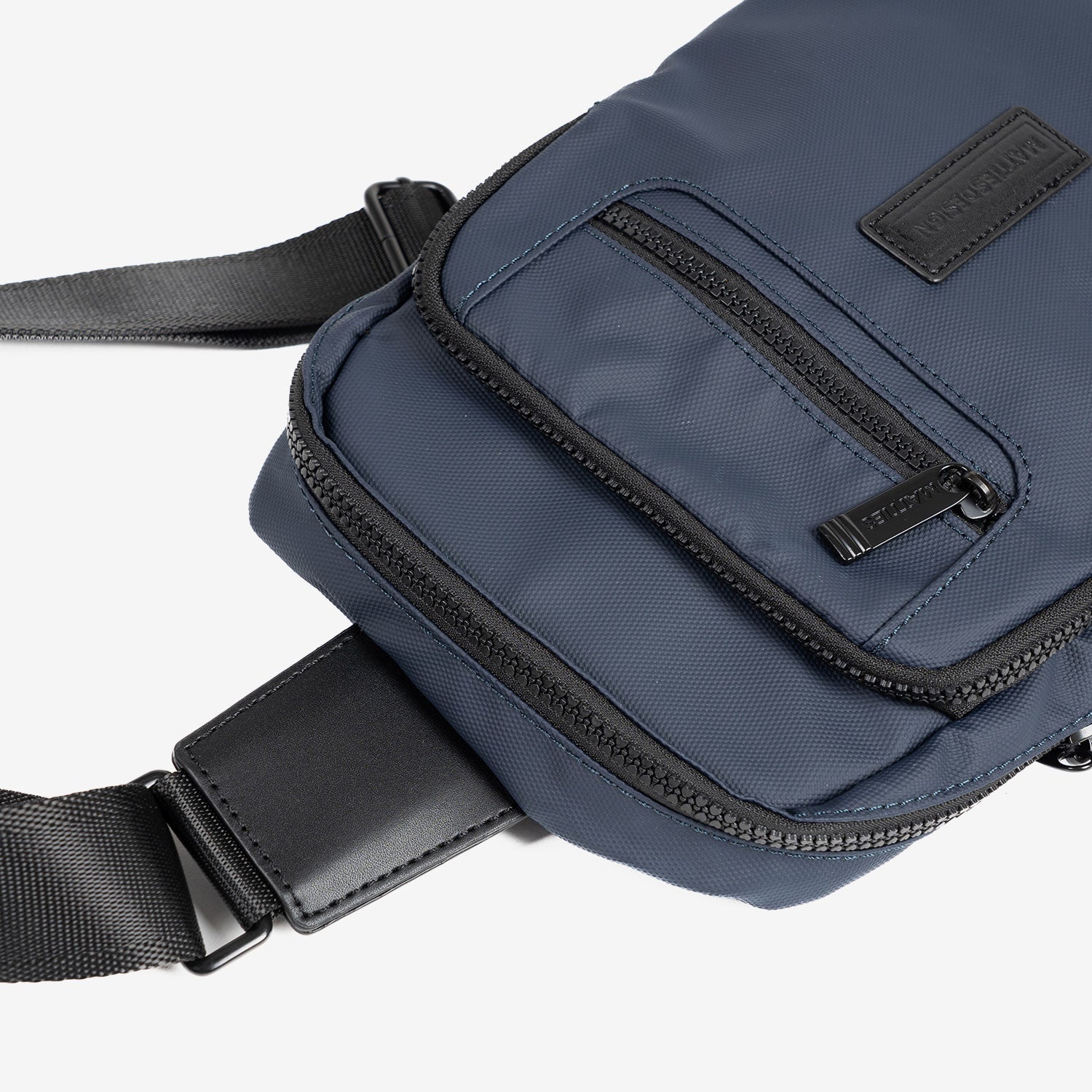MEN'S CROSSBODY BAG, COLOR Blue, COATED NYLON COLLECTION. 19x27x7.5 cm