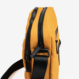 CROSSBODY BAG FOR MEN, MUSTARD COLOR, COATED NYLON COLLECTION. 21x26x07 cm