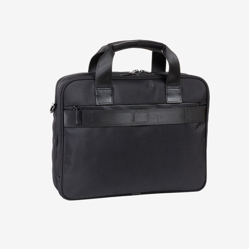 MEN'S BRIEFCASES, COLOR Black, FABRIC COLLECTION. 38x29x12 cm