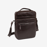 BOLSO BANDOLERA PARA HOMBRE, COLOR Marrón, COLECCIÓN COW SILKY/LEATHER. 24x30 cm