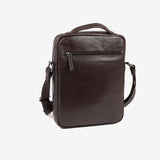 BOLSO BANDOLERA PARA HOMBRE, COLOR Marrón, COLECCIÓN COW SILKY/LEATHER. 24x30 cm