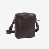 BOLSO BANDOLERA PARA HOMBRE, COLOR Marrón, COLECCIÓN COW SILKY/LEATHER. 19x24 cm