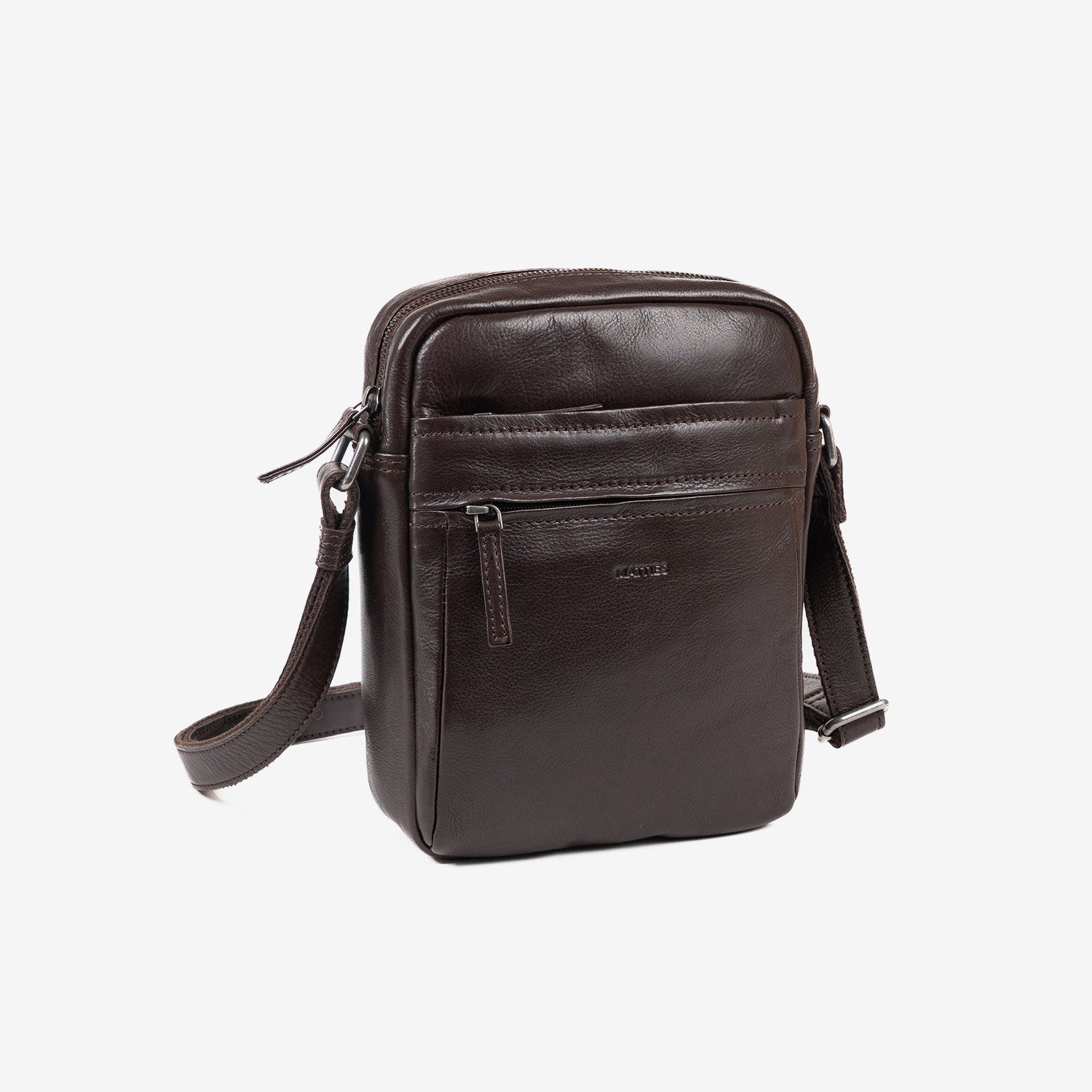 BOLSO BANDOLERA PARA HOMBRE, COLOR Marrón, COLECCIÓN COW SILKY/LEATHER. 21x26.5x5.5 cm