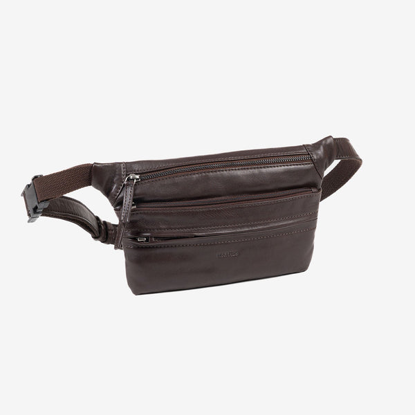 RIÑONERA PARA HOMBRE, COLOR Marrón, COLECCIÓN COW SILKY/LEATHER. 28x15.5 cm