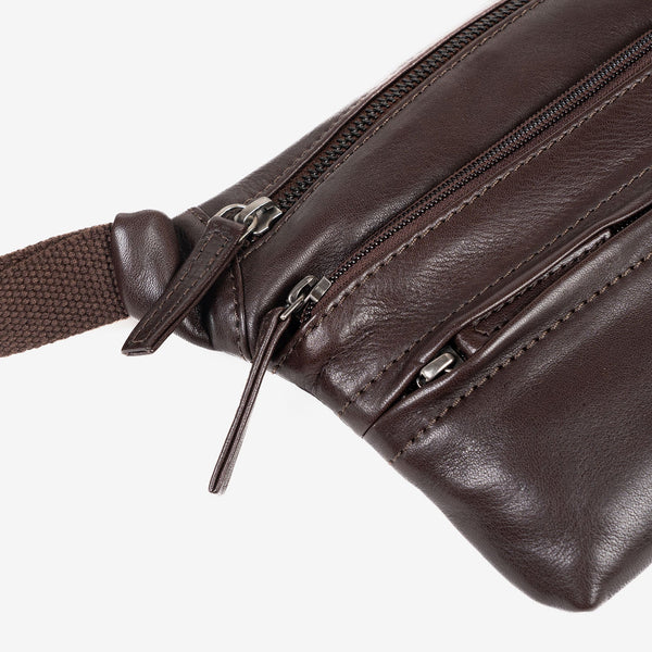 RIÑONERA PARA HOMBRE, COLOR Marrón, COLECCIÓN COW SILKY/LEATHER. 28x15.5 cm