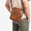 Men's crossbody bag, black color, Classic Sport Series. 19x23 cm