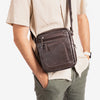 Men's crossbody bag, black color, Classic Sport Series. 19x23 cm