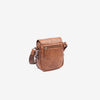 Men's crossbody bag, leather color, Classic Sport Series. 14x16 cm