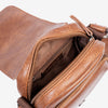 Men's crossbody bag, leather color, Classic Sport Series. 14x16 cm