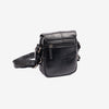 Men's crossbody bag, leather color, Classic Sport Series. 14x16 cm