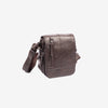 Men's crossbody bag, leather color, Classic Sport Series. 14x16 cm