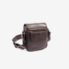 Men's crossbody bag, leather color, Classic Sport Series. 14x16 cm