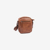 Men's crossbody bag, leather color, Classic Sport Series. 13.5x16 cm