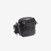 Men's crossbody bag, leather color, Classic Sport Series. 13.5x16 cm