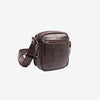 Men's crossbody bag, leather color, Classic Sport Series. 13.5x16 cm