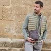 Men's crossbody bag, brown color, Youth Series. 17x22 cm