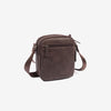 Men's crossbody bag, brown color, Youth Series. 17x22 cm